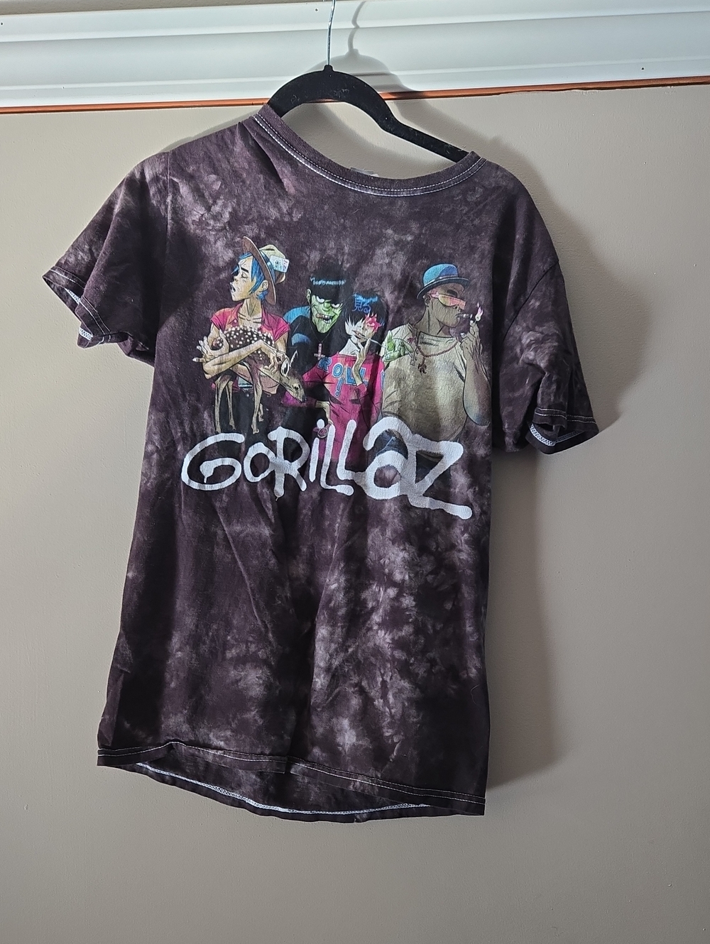 Fruit of the Loom Gorillaz Tie-Dye Graphic Tee in Brown and Black